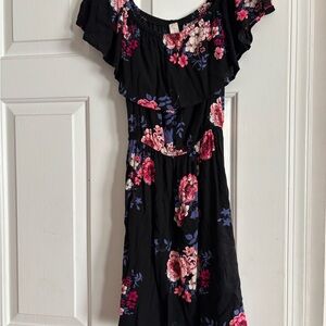 Floral Black Dress